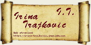 Irina Trajković vizit kartica